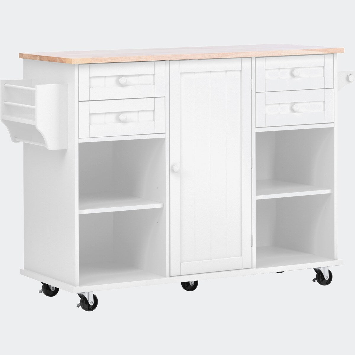 kitchen island cart with Spice Rack, Towel Rack