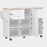kitchen island cart with Spice Rack, Towel Rack