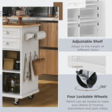 kitchen island cart with Spice Rack, Towel Rack