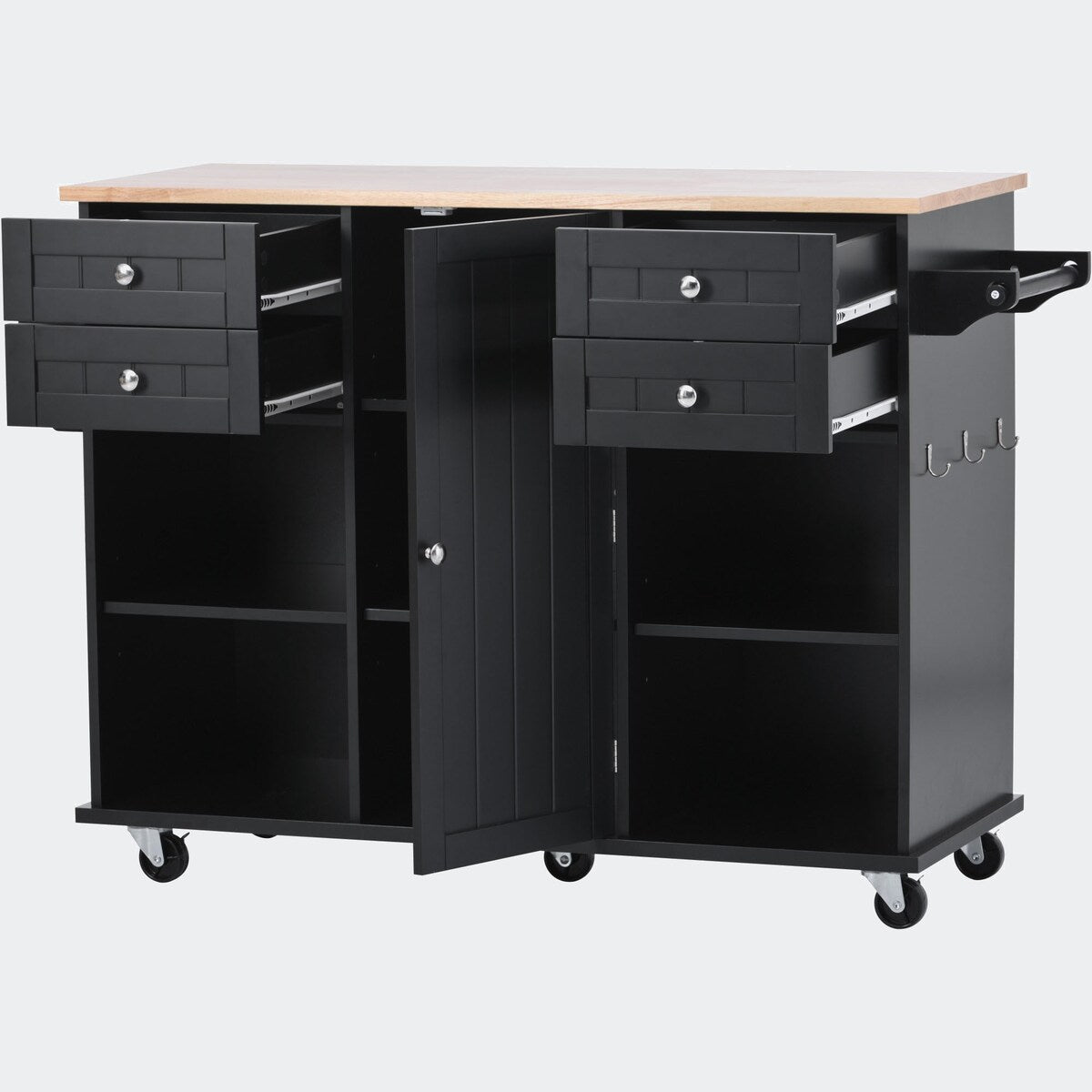 kitchen island cart with Spice Rack, Towel Rack