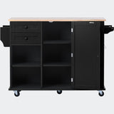 kitchen island cart with Spice Rack, Towel Rack
