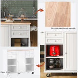 kitchen island cart with Spice Rack, Towel Rack