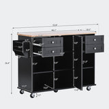 kitchen island cart with Spice Rack, Towel Rack