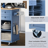 kitchen island cart with Spice Rack, Towel Rack