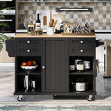 kitchen island cart with Spice Rack, Towel Rack