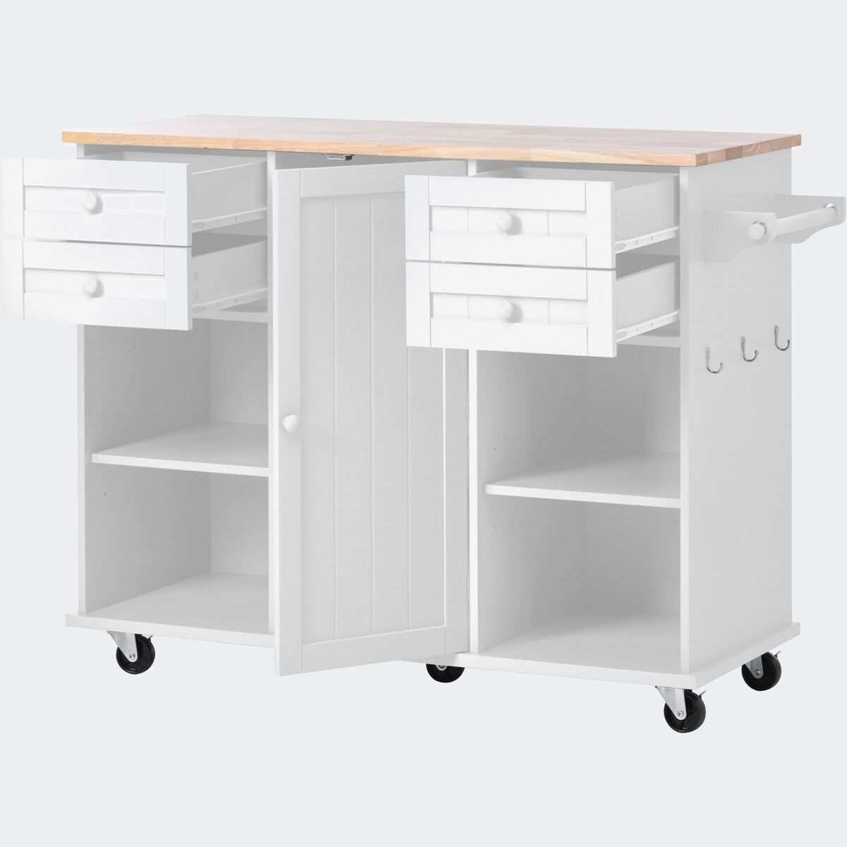 kitchen island cart with Spice Rack, Towel Rack