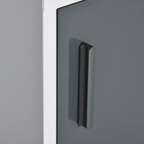 kleankin Wall Medicine Cabinet with Lock, Hanging Medical Cabinet, First Aid Wall Cabinet for Bathroom Kitchen, White and Grey