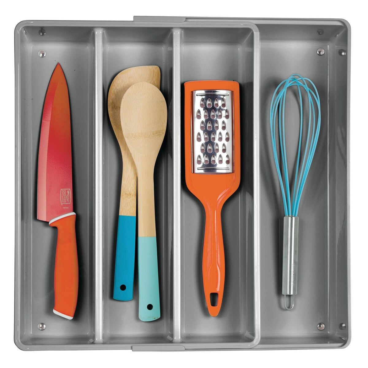 mDesign Expandable Kitchen Drawer Organizer Tray for Utensils - 16.1 X 12.8