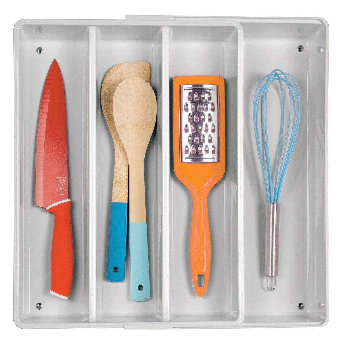 mDesign Expandable Kitchen Drawer Organizer Tray for Utensils - 16.1 X 12.8