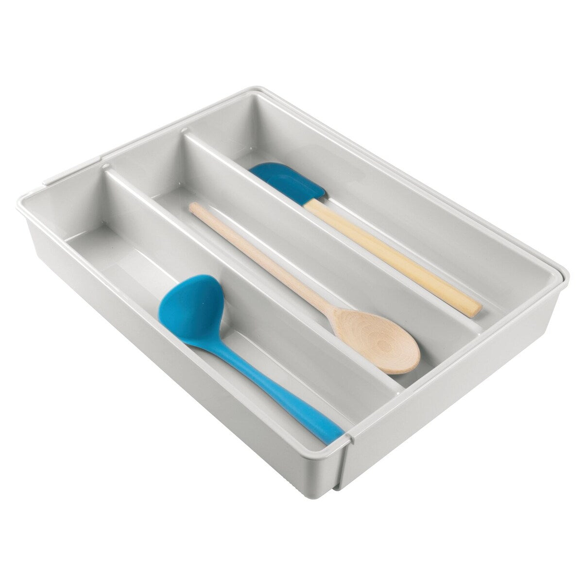 mDesign Expandable Kitchen Drawer Organizer Tray for Utensils - 16.1 X 12.8