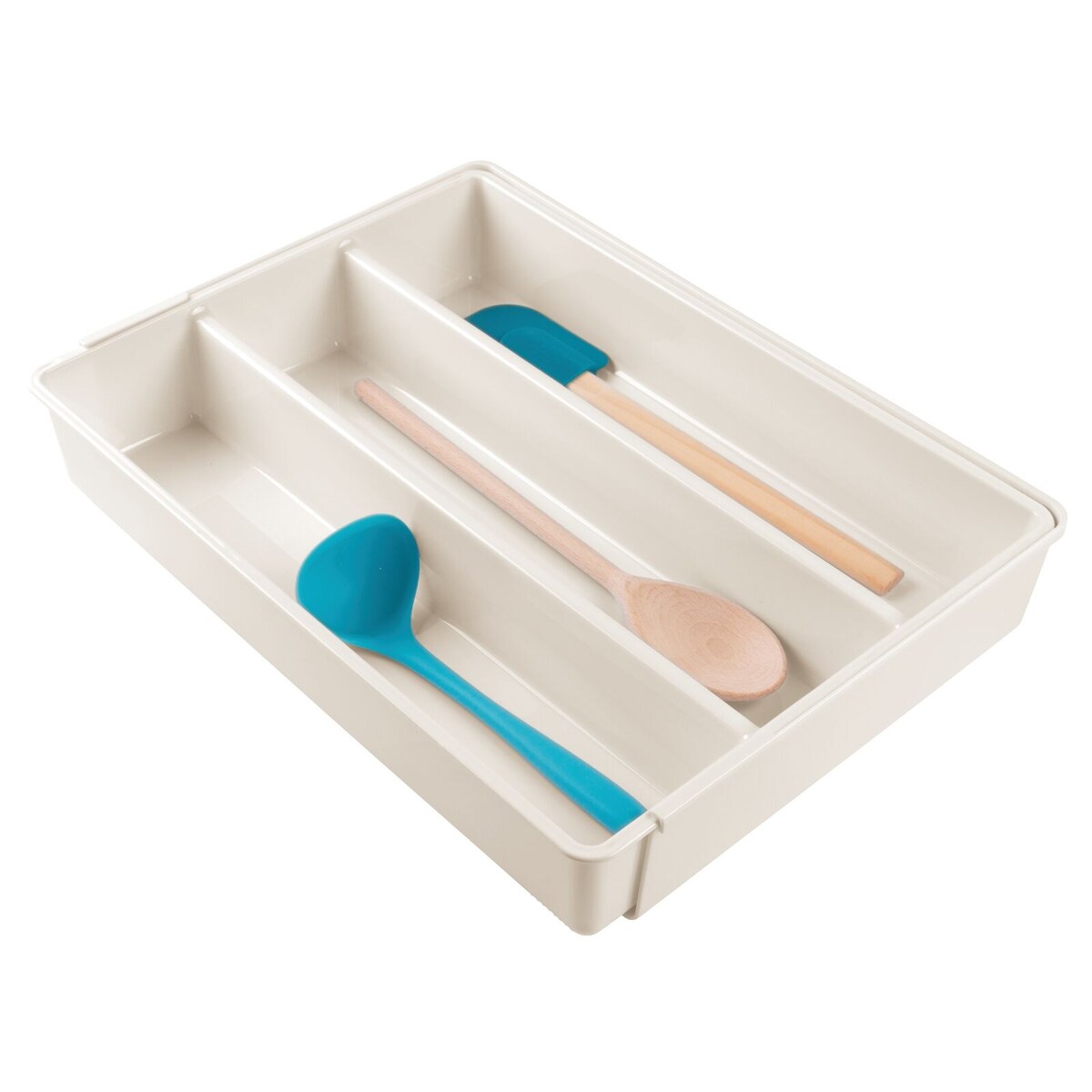 mDesign Expandable Kitchen Drawer Organizer Tray for Utensils - 16.1 X 12.8