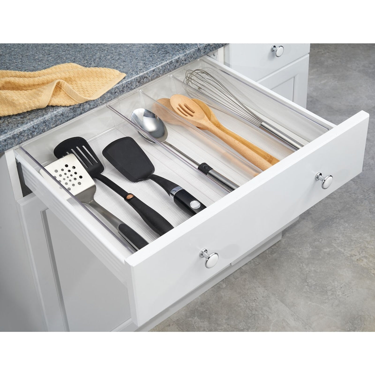mDesign Expandable Kitchen Drawer Organizer Tray for Utensils - 16.1 X 12.8