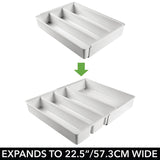 mDesign Expandable Kitchen Drawer Organizer Tray for Utensils - 16.1 X 12.8