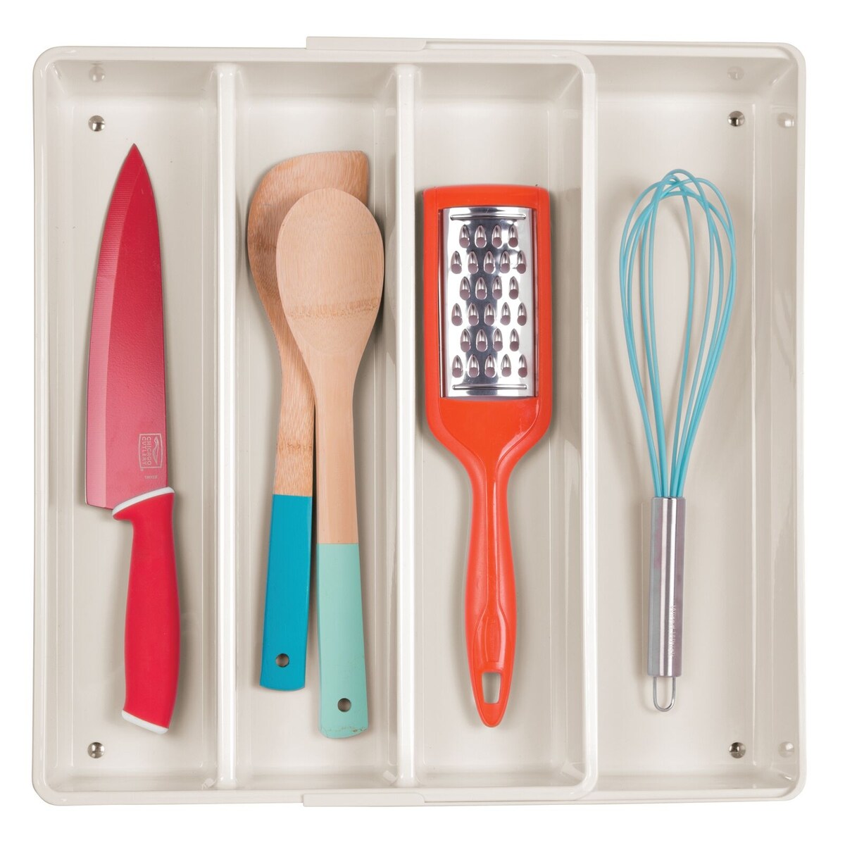 mDesign Expandable Kitchen Drawer Organizer Tray for Utensils - 16.1 X 12.8