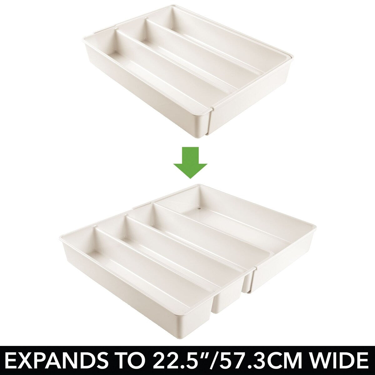 mDesign Expandable Kitchen Drawer Organizer Tray for Utensils - 16.1 X 12.8