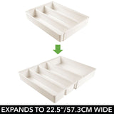 mDesign Expandable Kitchen Drawer Organizer Tray for Utensils - 16.1 X 12.8