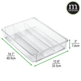 mDesign Expandable Kitchen Drawer Organizer Tray for Utensils - 16.1 X 12.8