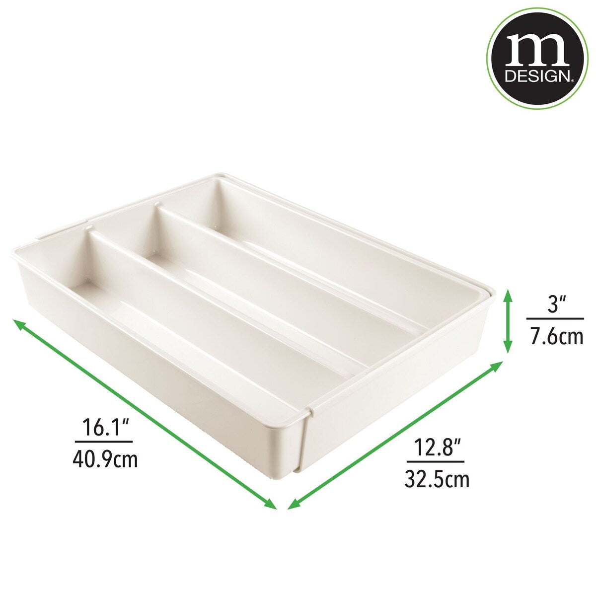 mDesign Expandable Kitchen Drawer Organizer Tray for Utensils - 16.1 X 12.8