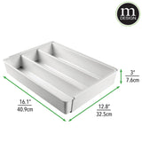 mDesign Expandable Kitchen Drawer Organizer Tray for Utensils - 16.1 X 12.8