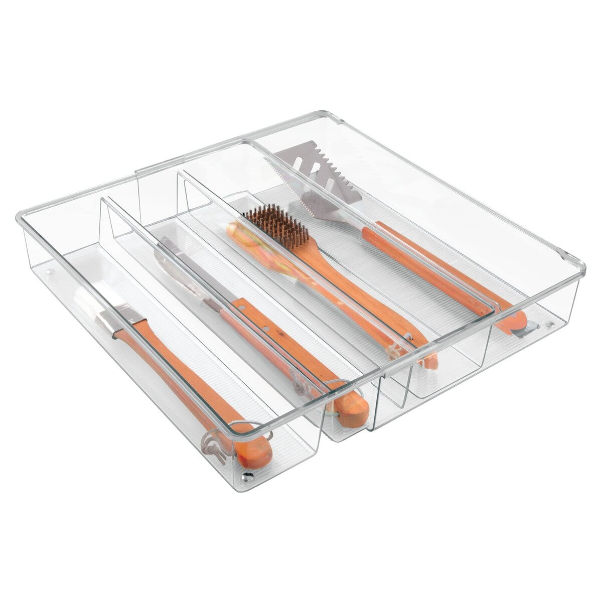 mDesign Expandable Kitchen Drawer Organizer Tray for Utensils - 16.1 X 12.8