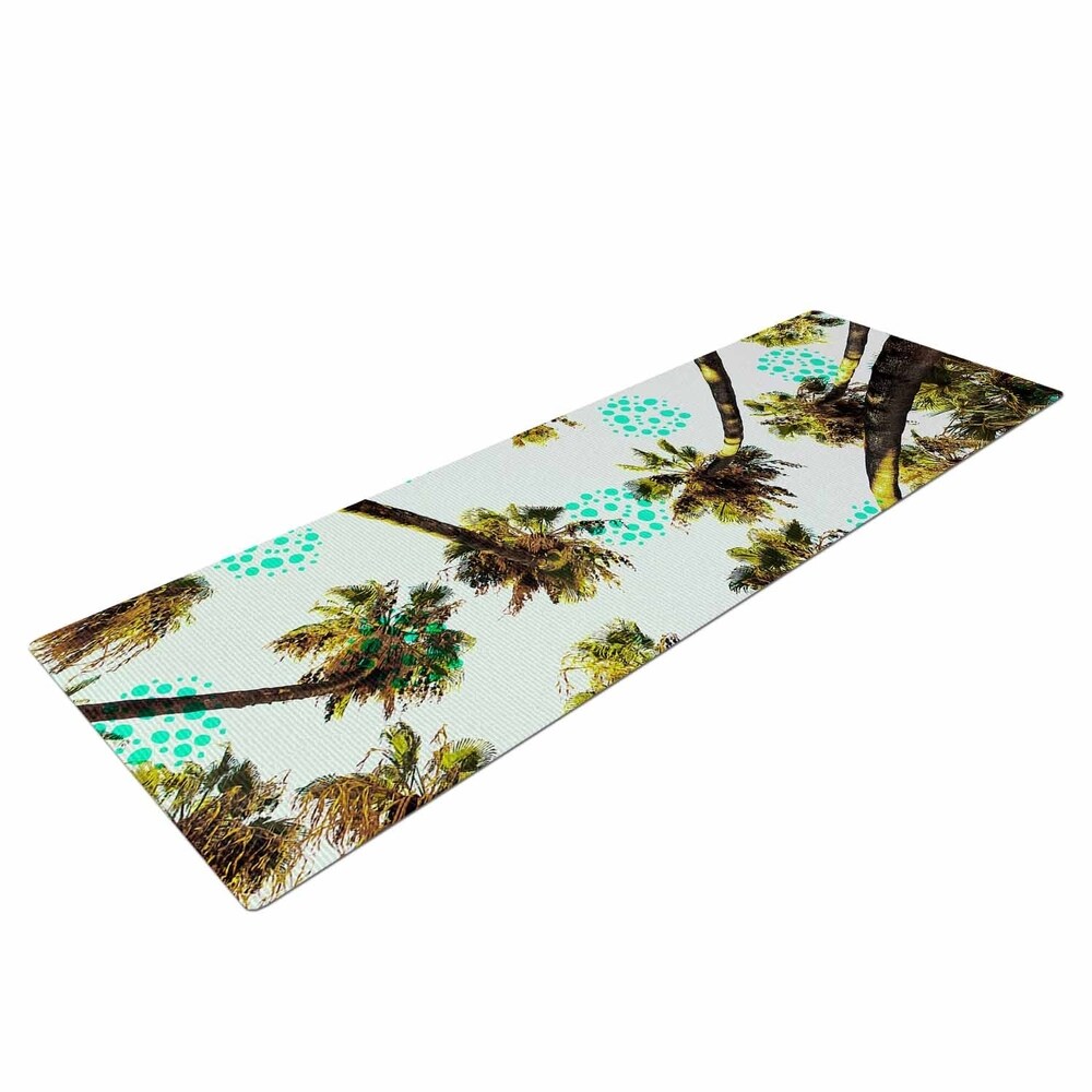 mmartabc "Tropical Palm Trees Blue" Blue Green Photography Yoga Mat
