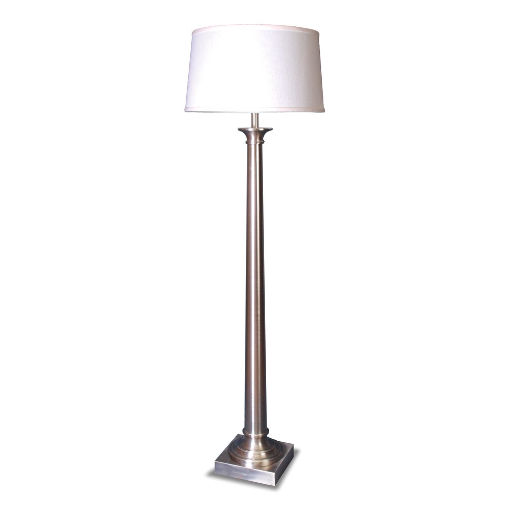 Mr. Lamp and Shade #QF-1638 60-inch Satin Nickel Tapered Column Metal Floor Lamp