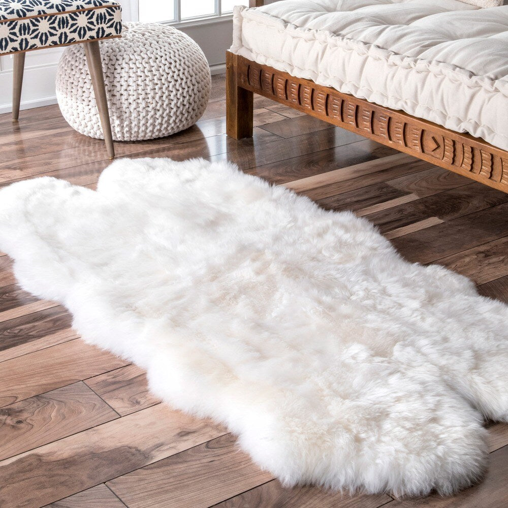 Nuloom Alexa Quatro Sheepskin Wool Four Pelt Shag Area Rug - 3' x 5'