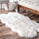 Nuloom Alexa Quatro Sheepskin Wool Four Pelt Shag Area Rug - 3' x 5'