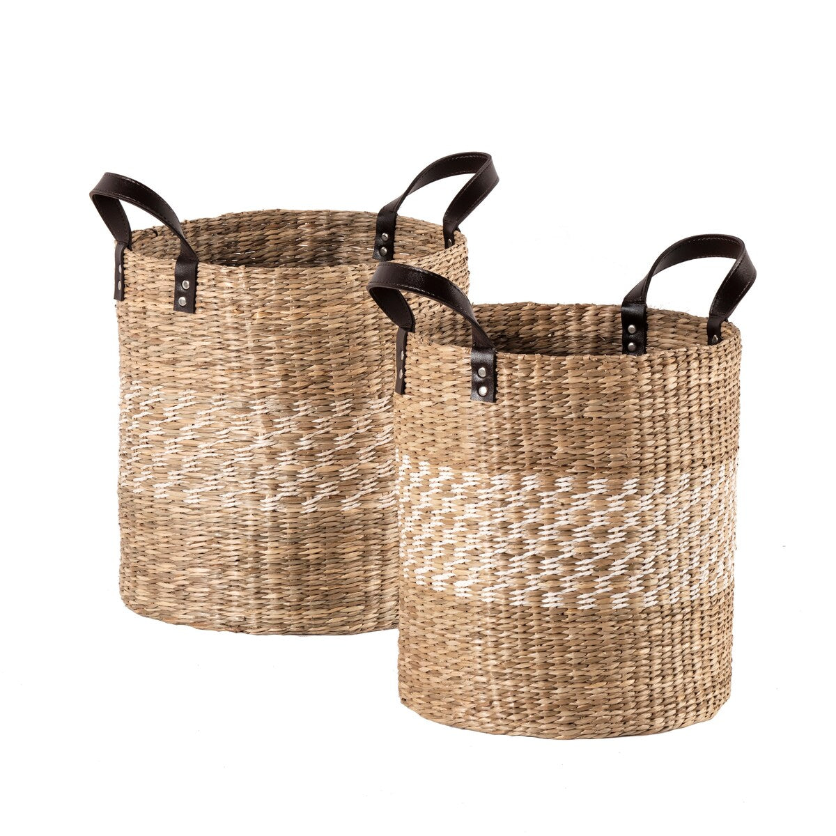 nuLOOM Geri Seagrass Hand Woven Baskets (set of 2)