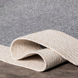 Nuloom Hand-braided Bordered Grey Area Rug
