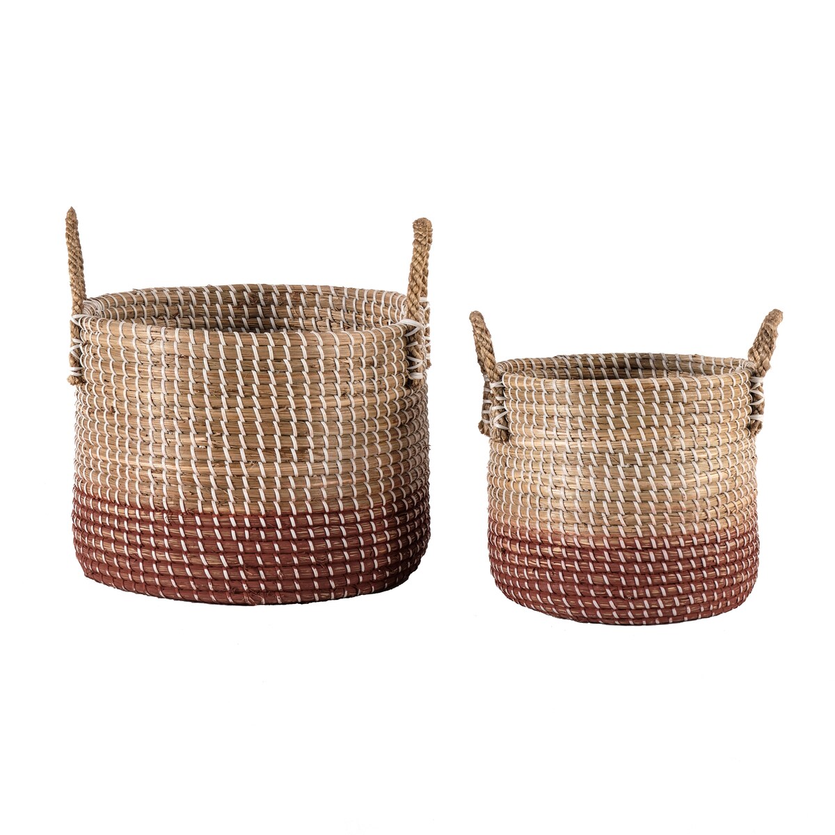 nuLOOM Hae Handwoven Ombre Seagrass Baskets (2-piece set)