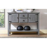 olid Wood Sideboard Console Table with 2 Drawers and Cabinets
