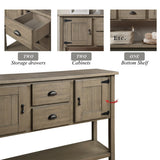 olid Wood Sideboard Console Table with 2 Drawers and Cabinets