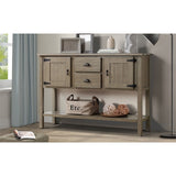 olid Wood Sideboard Console Table with 2 Drawers and Cabinets