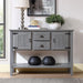 olid Wood Sideboard Console Table with 2 Drawers and Cabinets