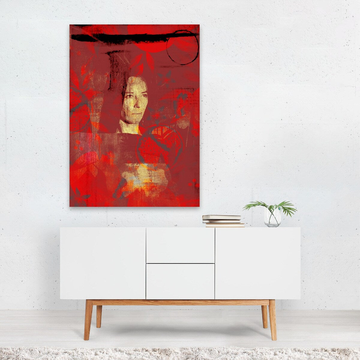 portrait Mixed Media Feminine Figurative Modern Art Print/Poster