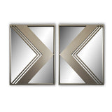set of 2pcs metal wall decorative mirrors - 19.7*19*1.6