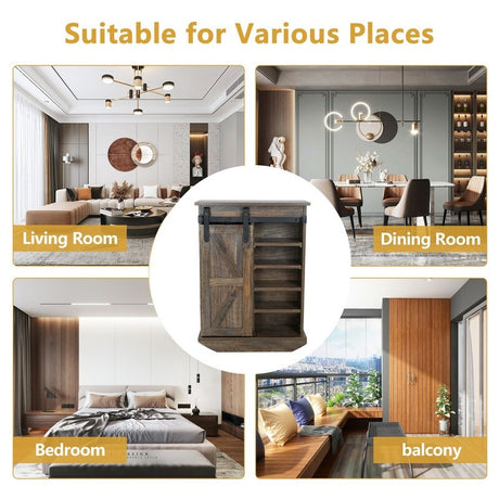 sliding barn door storage cabinet,can be placed in the kitchen,bathroom,living room