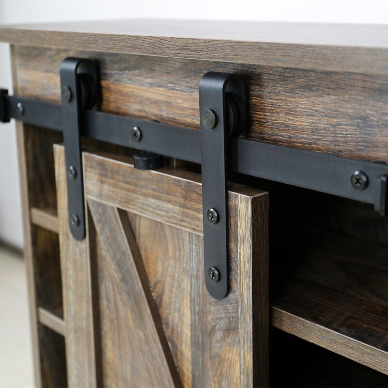 sliding barn door storage cabinet,can be placed in the kitchen,bathroom,living room