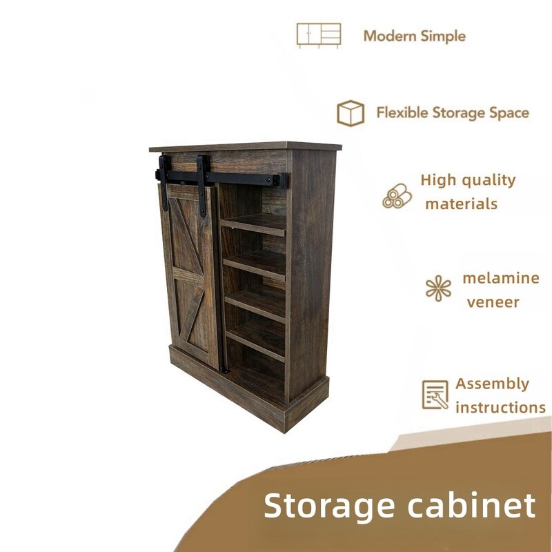 sliding barn door storage cabinet,can be placed in the kitchen,bathroom,living room