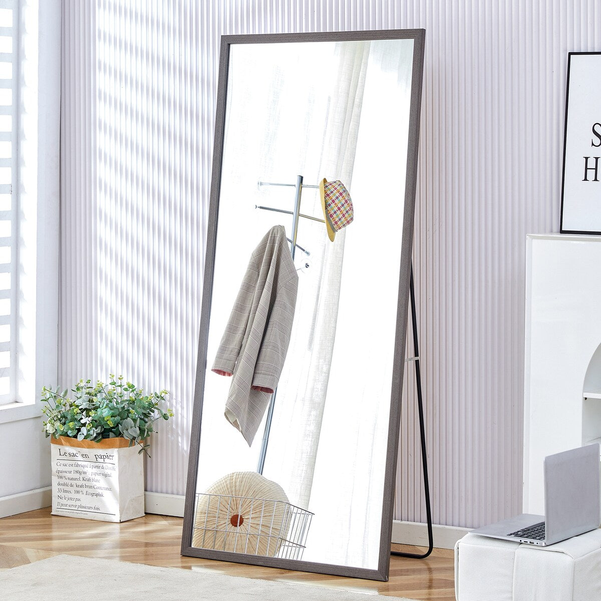 solid wood frame full-length mirror,dressing mirror, bedroom porch, decorative mirror, floor standing large mirror,wall mounted.