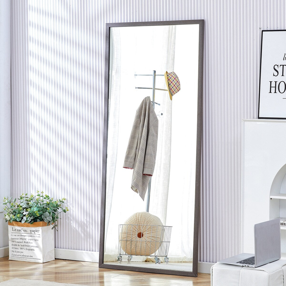 solid wood frame full-length mirror,dressing mirror, bedroom porch, decorative mirror, floor standing large mirror,wall mounted.