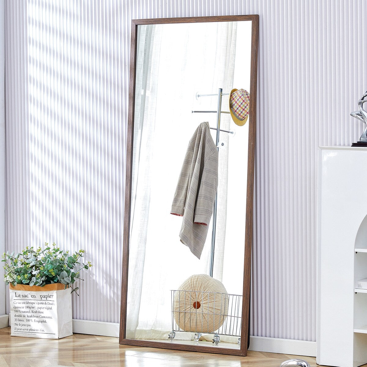 solid wood frame full-length mirror,dressing mirror, bedroom porch, decorative mirror, floor standing large mirror,wall mounted.