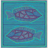 square fish-WILBAS99988 Framed Print 10.75"x10.5" by Willow Bascom