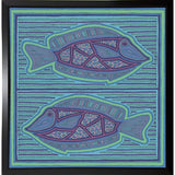 square fish-WILBAS99988 Framed Print 10.75"x10.5" by Willow Bascom