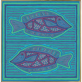 square fish-WILBAS99988 Framed Print 10.75"x10.5" by Willow Bascom