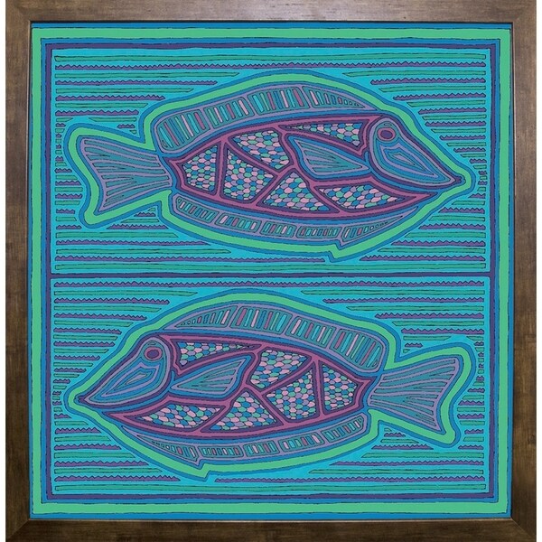 square fish-WILBAS99988 Framed Print 10.75"x10.5" by Willow Bascom