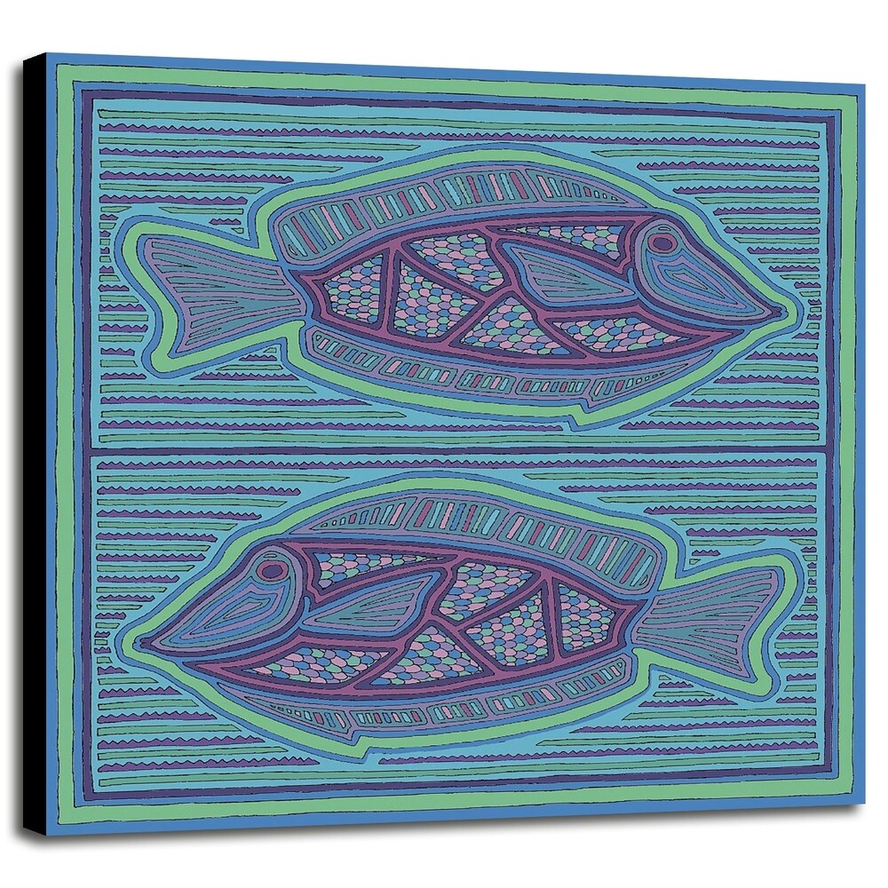square fish-WILBAS99988 Framed Print 10.75"x10.5" by Willow Bascom