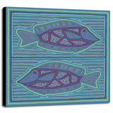square fish-WILBAS99988 Framed Print 10.75"x10.5" by Willow Bascom