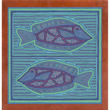 square fish-WILBAS99988 Framed Print 10.75"x10.5" by Willow Bascom